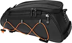 This bike rack bag is made of waterproof and durable polyester material, effectively prevent rain/water/mud/dust from entering this bag quickly. Insulated inner lining can keep your drink and food cold or warm for hours.
